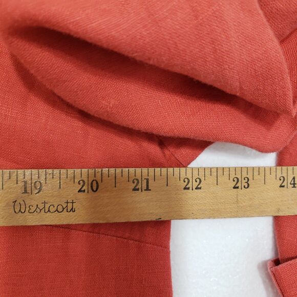 JM Collection Woman's 100% Linen Button Front Top, Size 14 - Picture 5 of 8